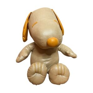 Snoopy gold and yellow faux leather plush
